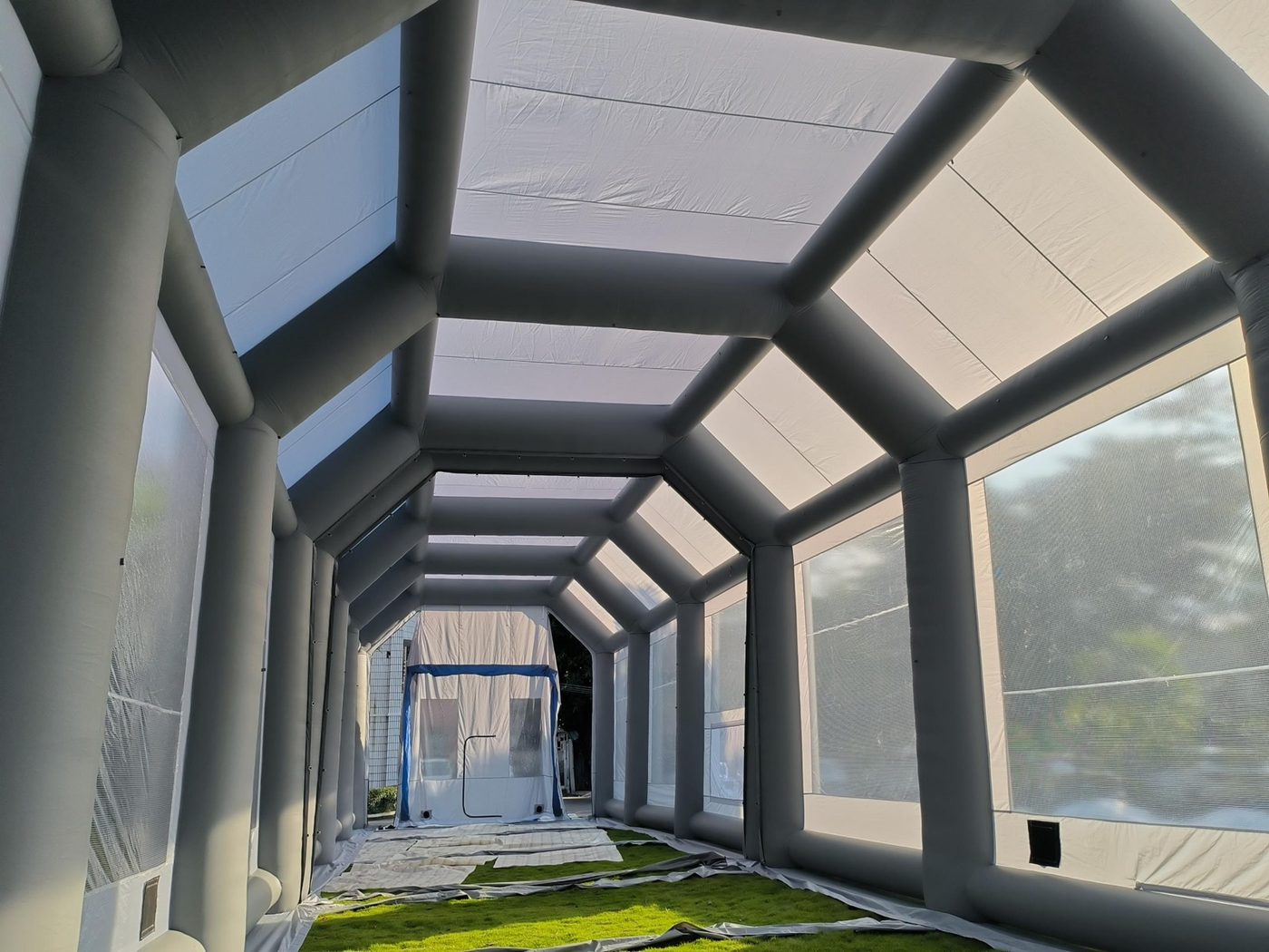 Exterior elevation of the multi-bay structure under test